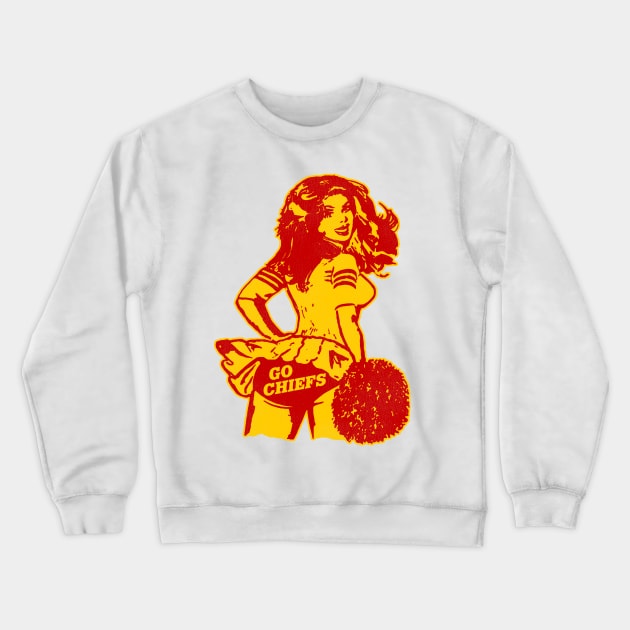 Retro Kansas City Cheerleader Crewneck Sweatshirt by darklordpug